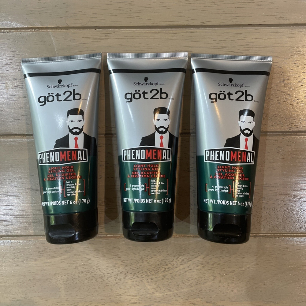 3 x got2b phenomenal light hold styling gel By Schwarzkopf 6oz